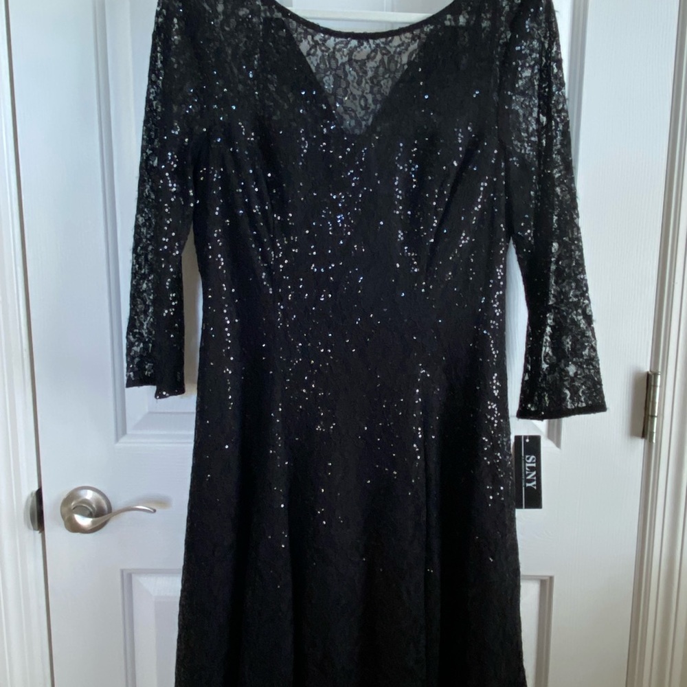 Little black dress with more - lace and sequins!